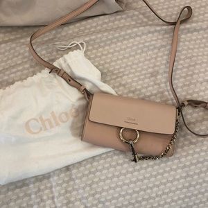 Chole- Faye Wallet On a Strap in Cement Pink
